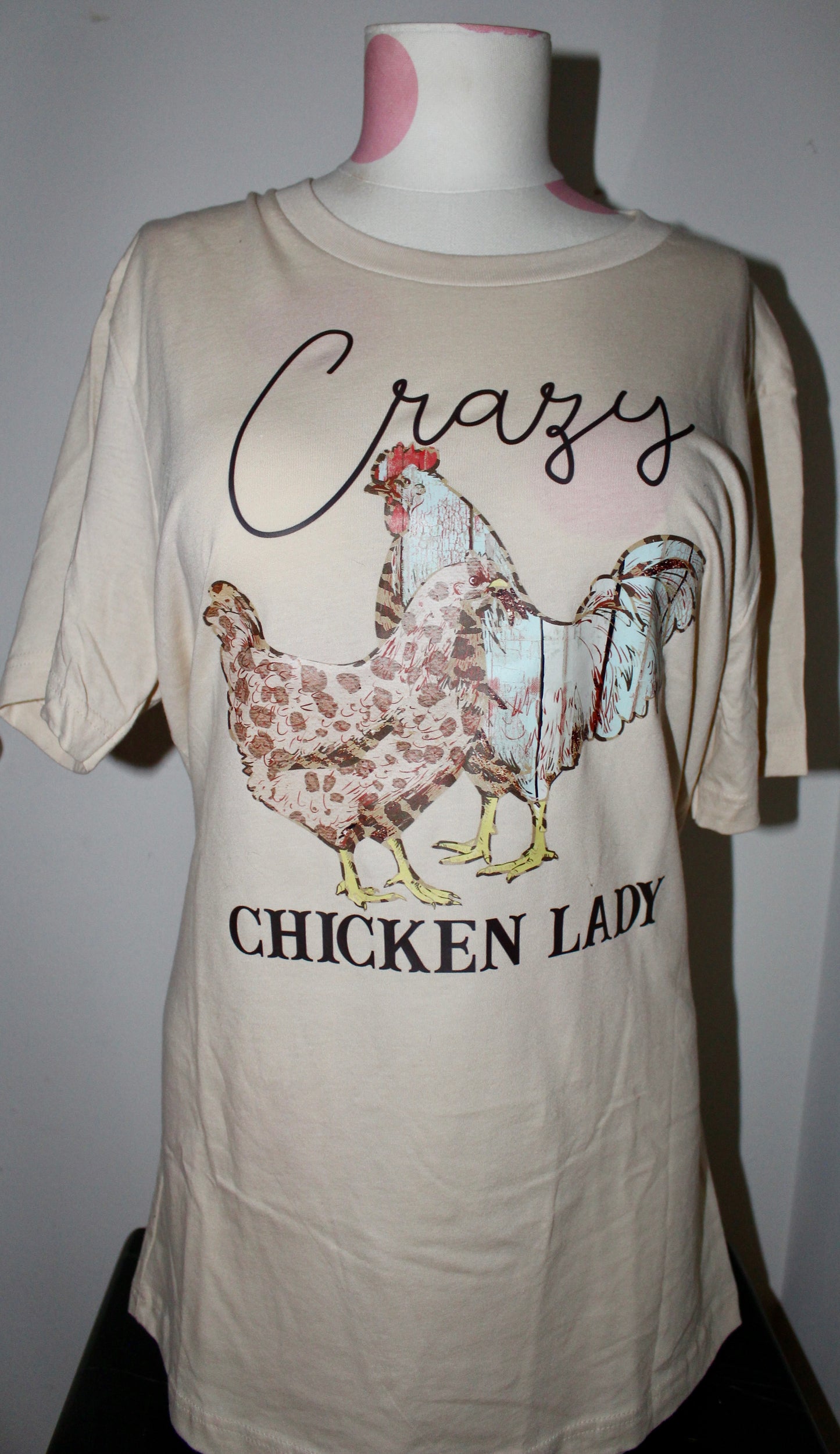 Camiseta de la señora del pollo loco