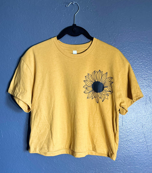 Camiseta corta con bolsillo de girasol