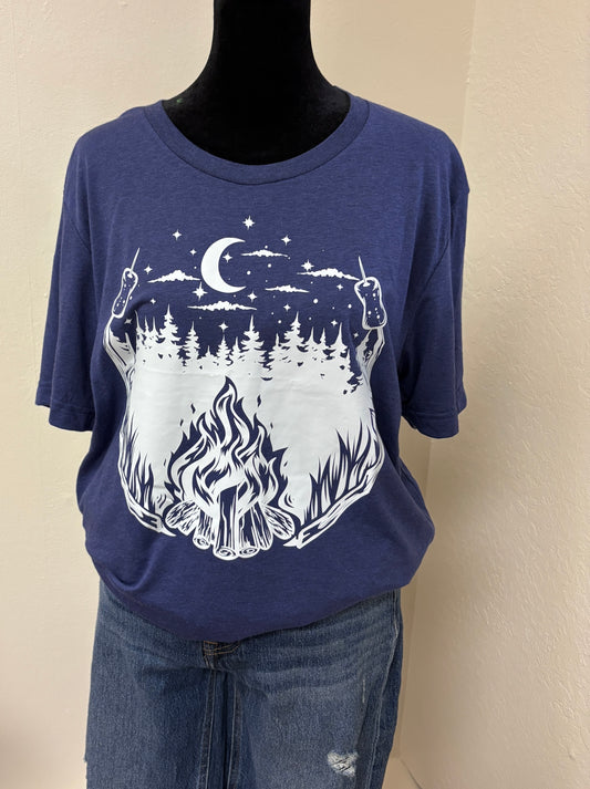 Campfire Night Scene T-Shirt