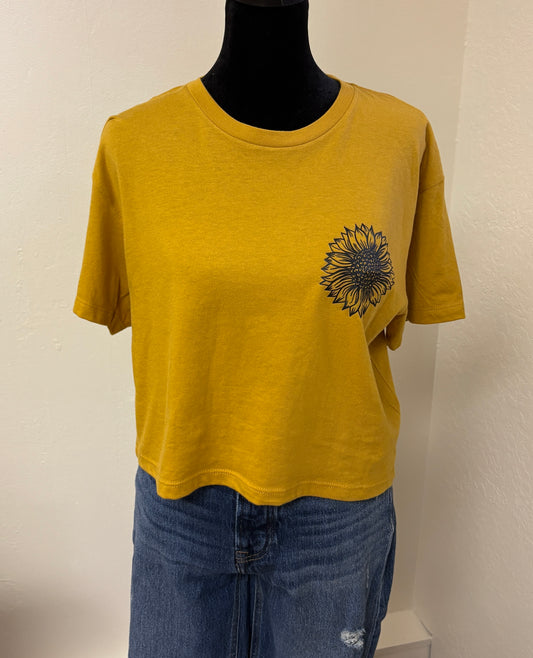 Sunflower Pocket Cropped T-Shirt